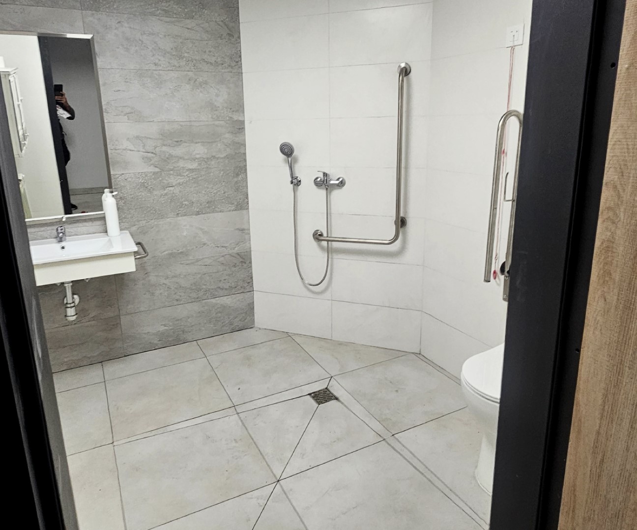 Baño adaptado con barras de apoyo